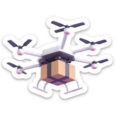 delivery drone with package sticker
