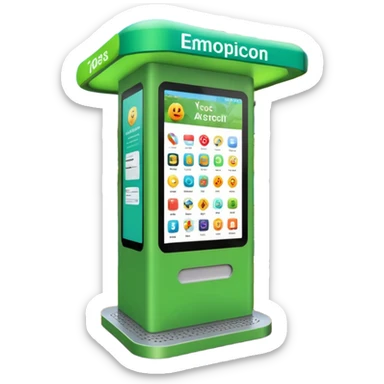 Digital Kiosk + green interface + public info, Street Advertisements. sticker