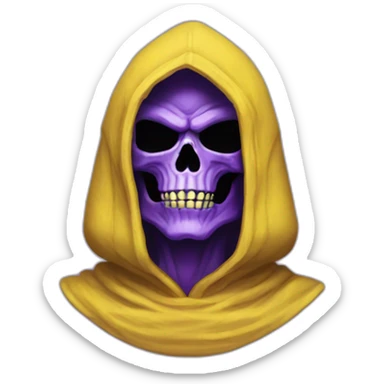 skeletor yellow and purple sticker