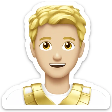 white anime men with gold win cup sticker