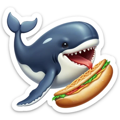 whale eating junk food sticker