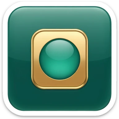 Blank dark Jade and gold style rounded square icon button sticker
