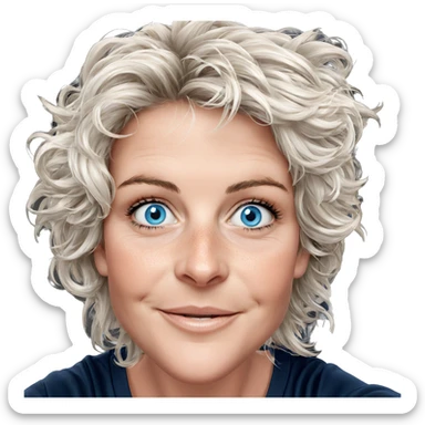 smiling girl with blue eyes sticker