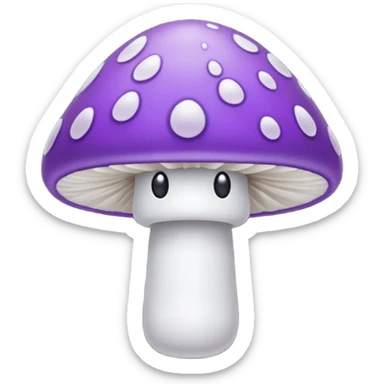 cogumelo fantasma fantasma roxo e branco sticker