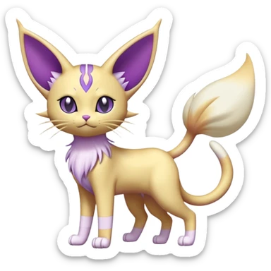 Shiny Espeon-Meowth-Skitty-Fakémon-hybrid-creature (full body)  sticker