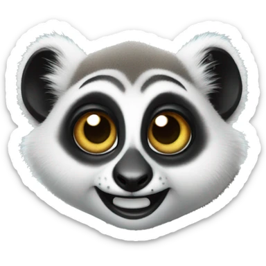 lemur with big eyes smiling sticker
