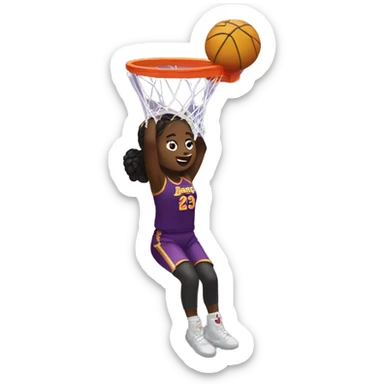  girl getting dunked on by LeBron James  sticker