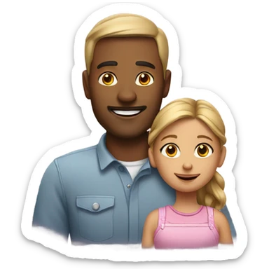 A dad and a daughter sticker