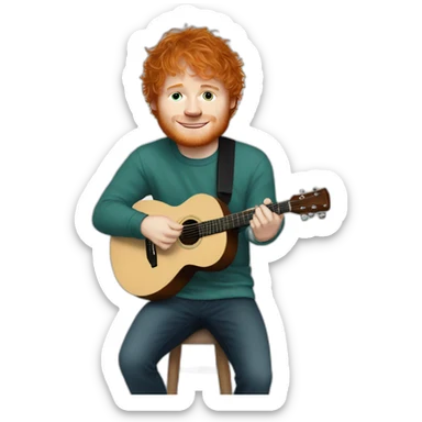 Ed Sheeran with a guitar sticker