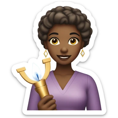 girl with a menorah and makeup on sticker