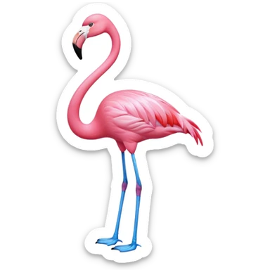 A completely blue flamingo  sticker