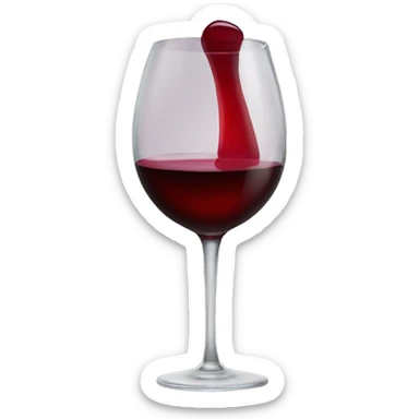 Glass of red wine with red lipstick on the rim sticker