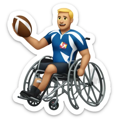 Athlete playing rugby in a wheelchair sticker
