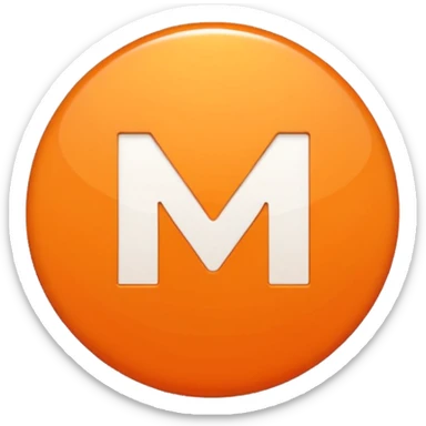 Orange circle with a white M in the Middle sticker
