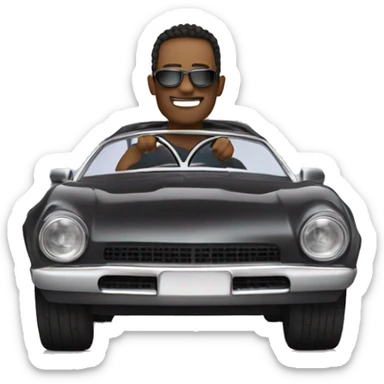 a rock star driving in a fast car sticker