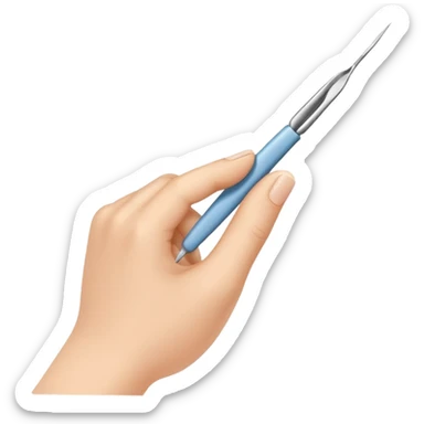 hand holding tweezers picking something up sticker