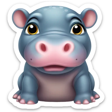 baby pygmy hippo sticker