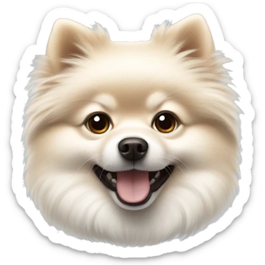 White pomeranian boy sticker