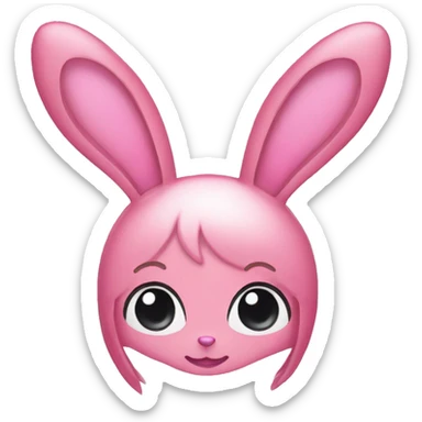 Pink bunny ears headband sticker