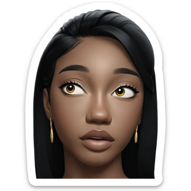 elegant girl with black hair sticker