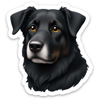 Black duch shepherd with white spot on chest sticker