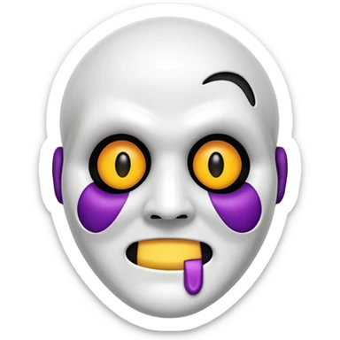 um coração roxo claro com o rosto do ghost face sticker