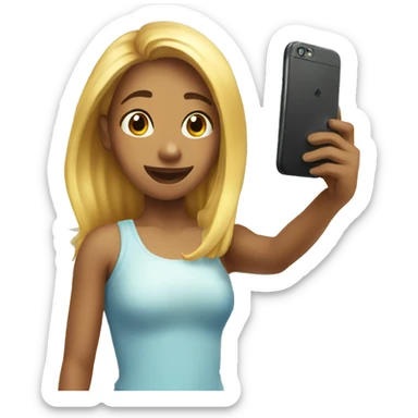 girl taking selfie in bathroom sticker