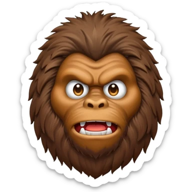 Create a scary emoji of Bigfoot sticker