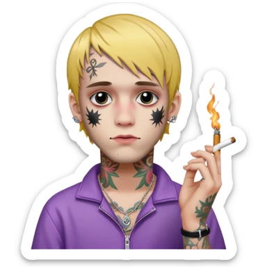 Un emoji de lil peep avec une cigarette  sticker