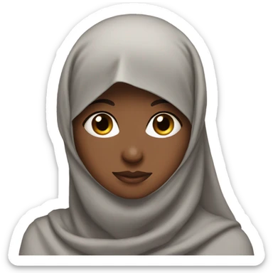 Brown Muslim girl with niqab (face veil that covers everything but eyes)  sticker