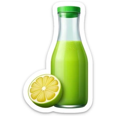 Green lemon juice bottle sticker