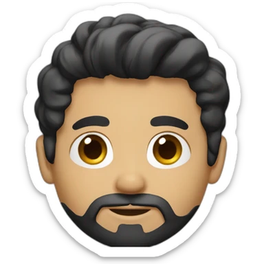 Handsome man with mostly black hair and beard sticker
