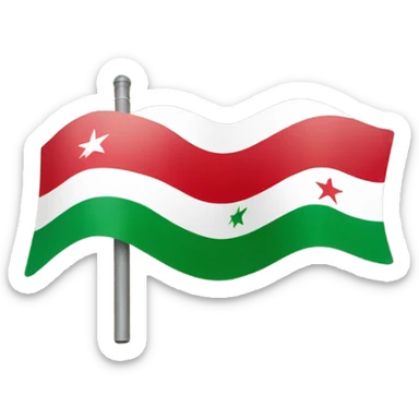 Syria flag with 3 green stars  sticker