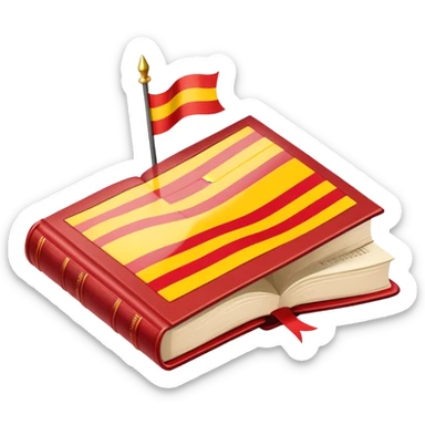 Book with Catalan flag colors for Sant Jordi sticker