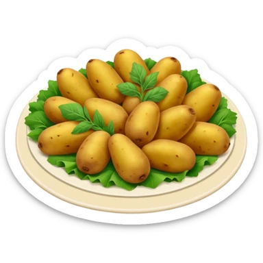 prato de jantar de buffet com batatas carnes e vegetais verdes sticker