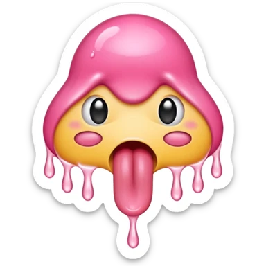 tongue dripping wet 
 sticker