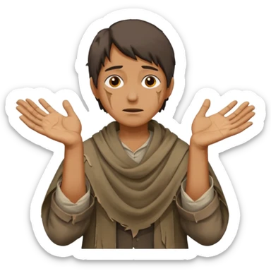 Person begging sticker