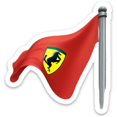 Ferrari logo flag sticker