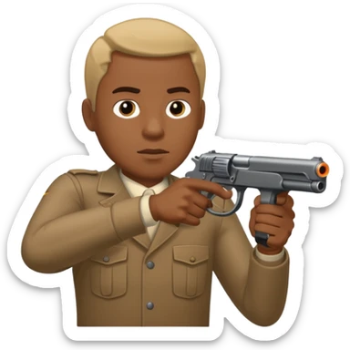 Black guy shooting gun sideways sticker