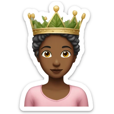 girl in nature portrait wearing crown sticker