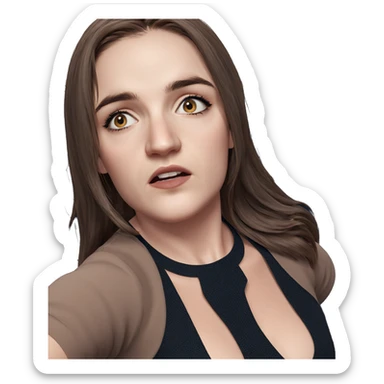 brown-haired girl in dress sticker