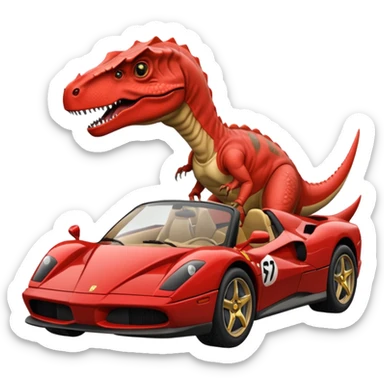 Ferrari ile gezen star wars dinozor u sticker