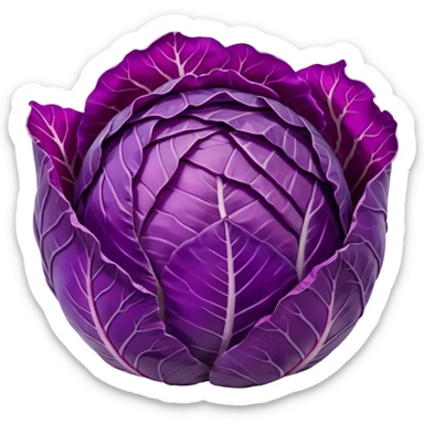 Red cabbage sliced without bowl with big cabbage head in the background sticker