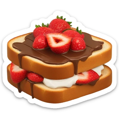 Nutella toast with strawberries sticker