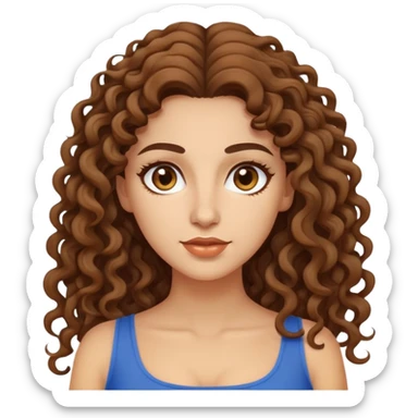 attractive Greek woman with long curly hair and light skin sticker