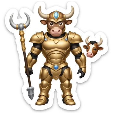 Saturno con cabeza de vaca y pies humano  sticker