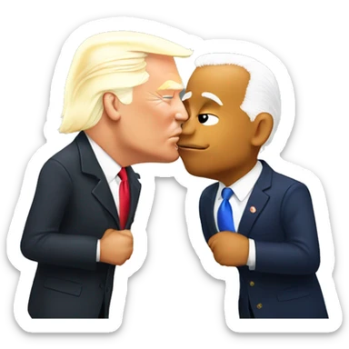 Donald trump kissing Joe Biden  sticker