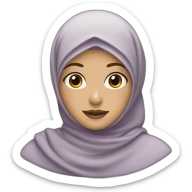 Pretty girl with hijab and big brown eyes sticker