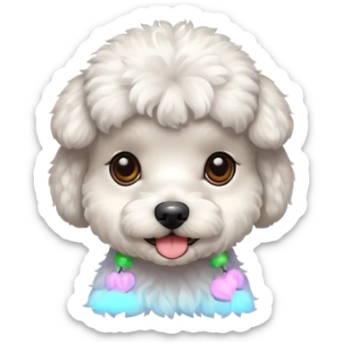 Perro caniche con un maites sticker