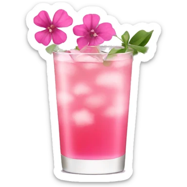 Cocktail with pink flowers sticker